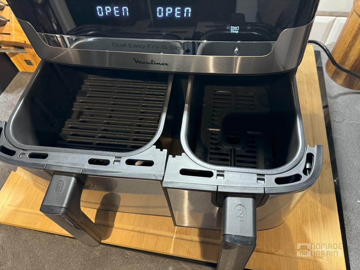 Test Moulinex Dual Easy Fry & Grill : Pour les couples qui veulent cuisiner un repas complet en une fois 
