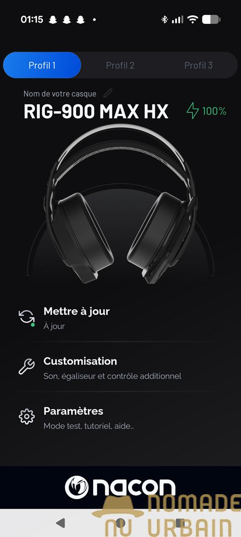 Application du Nacon RIG 900 MAX HX : que sur mobile et cela suffit