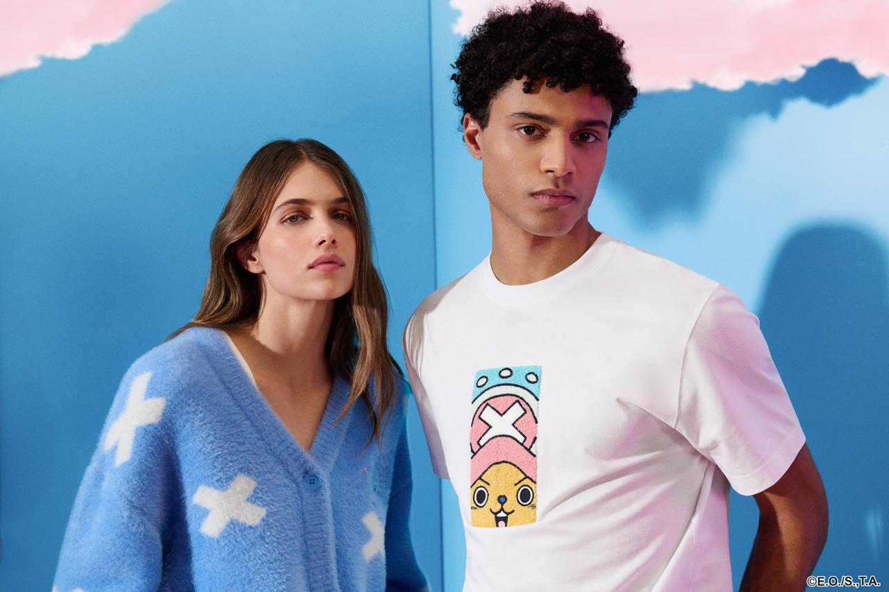 Celio sort une collection Chopper avec un T-shirt tufté, un jogging à nuages roses et un cardigan inspiré de son chapeau culte Celio x One Piece Chopper